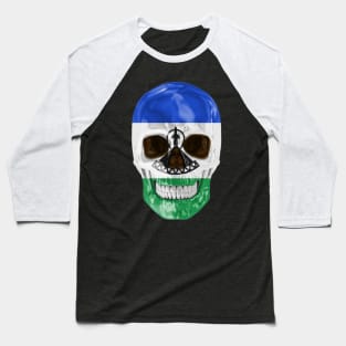 Lesotho Flag Skull - Gift for Basotho With Roots From Lesotho Baseball T-Shirt